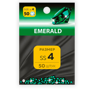 Стразы SS4 Emerald, 50шт