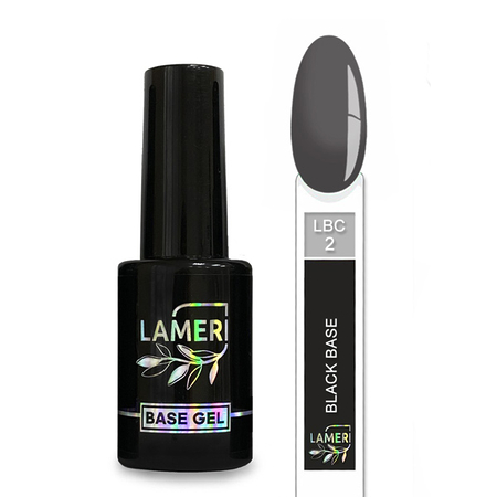 LAMERI, гель-база для гель-лака камуфлирующая Вуаль BLACK BASE, 9мл