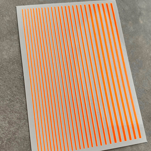 3D металлические наклейки Полосы Neon Orange (гнутся)