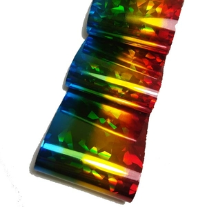 Фольга для литья "Градиент 4 голография" (зеленый,желтый,красный, розовый) 1 метр